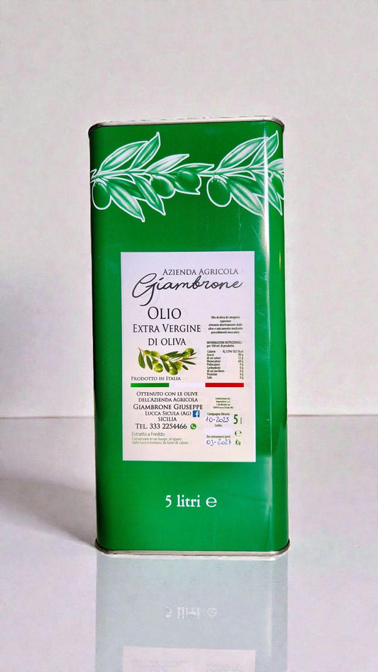 Organic Sicilian Extra Virgin Olive Oil — 5L Tin (2025 Harvest)